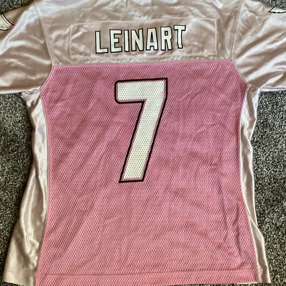 Arizona Cardinals number seven jersey, pink and white